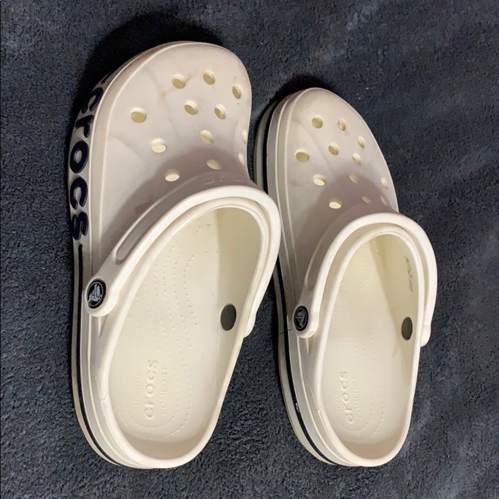 White and Blue crocs